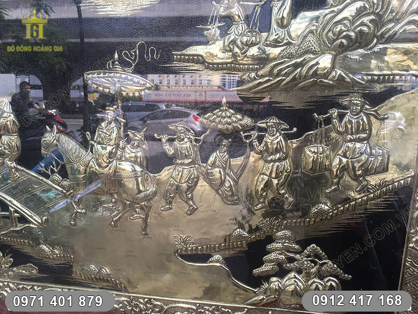 tranh vinh quy b&aacute;i tổ bằng đồng